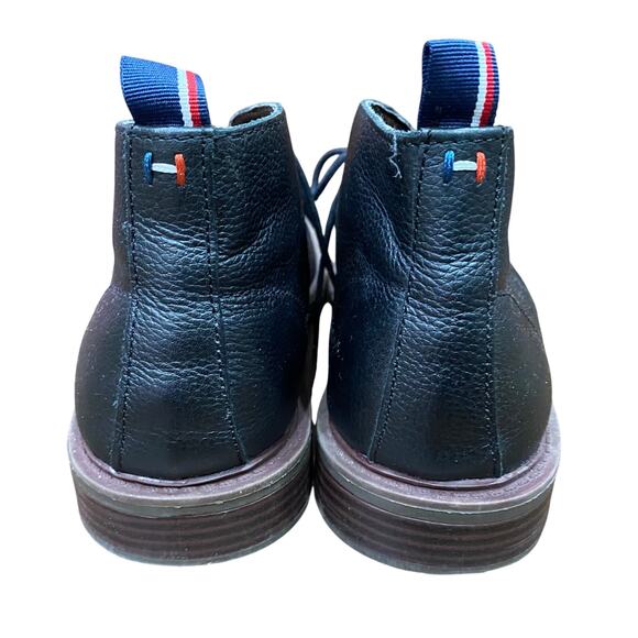 Tommy Hilfiger Chukka Boots Men’s Shoe Size 9 Black Leather Lace Up Ankle Boots - Picture 10 of 12